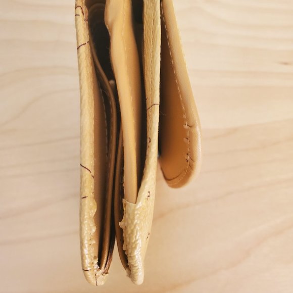 Allen Edward AE Leather Wallet Tan with Map Print small size Pre-Owned - Picture 4 of 10